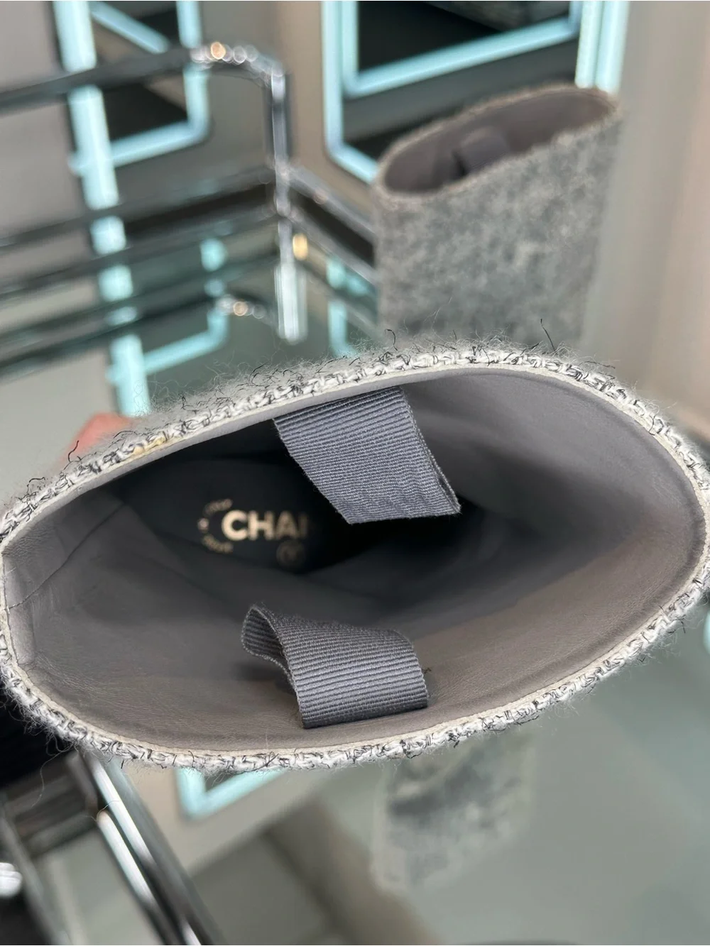 Chanel tweed short Riding Boots from Fall 2021